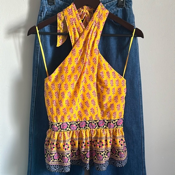New - J. Crew Halter Peplum Top in Tribal Print - Picture 6 of 6